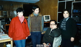 1986年录制《红楼梦》歌曲的工作照，陈力和王立平等