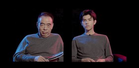 组图:陈凯歌与儿子合体拍大片 父亲有型儿子帅气